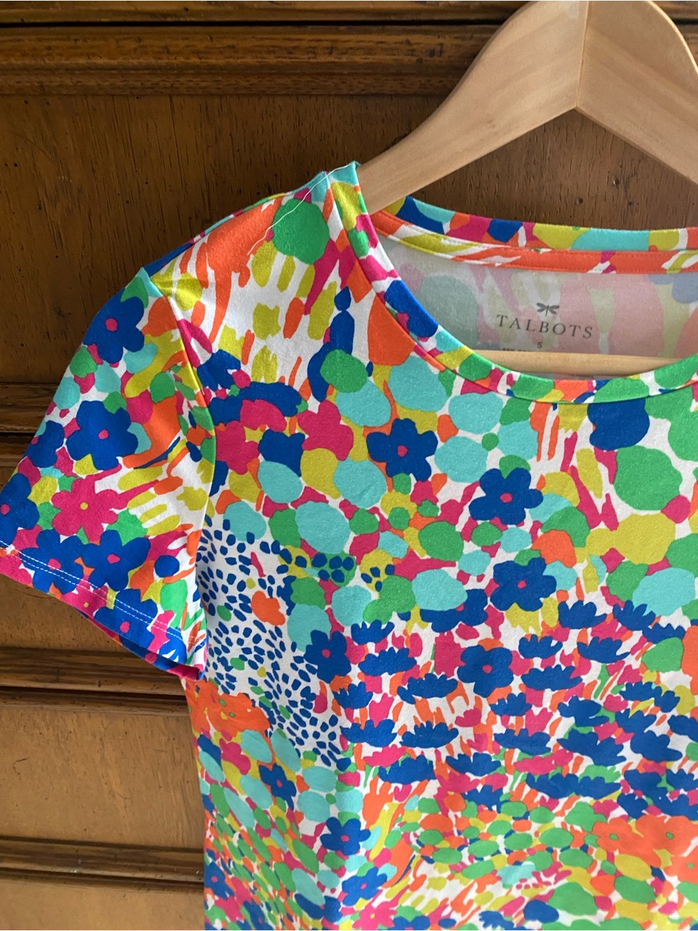 Talbots Bright Floral Multi-Color Tee